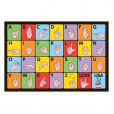 Fun Rugs Sign Language Kids' Rug, Multi-Color   550893860